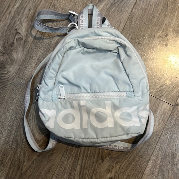 Mini women’s Adidas backpack, gray/blue
